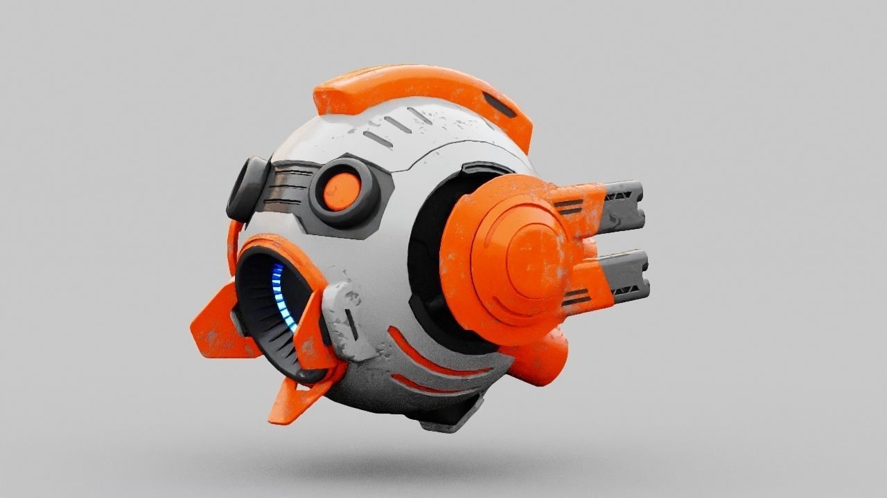 Combat Drone XM09 Rigged 3D model_7