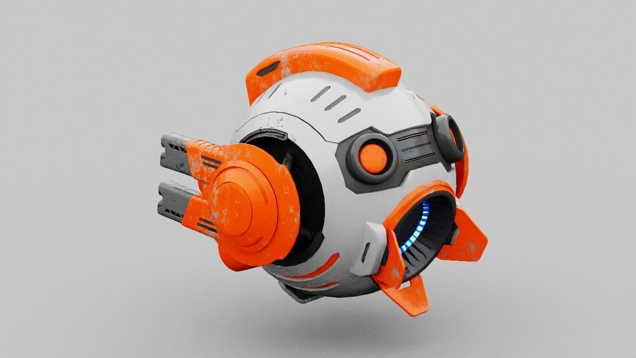 Combat Drone XM09 Rigged 3D model_11