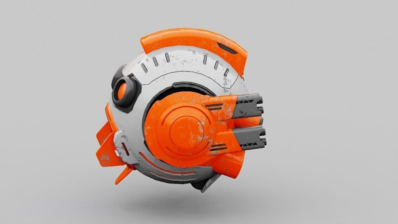 Combat Drone XM09 Rigged 3D model_6