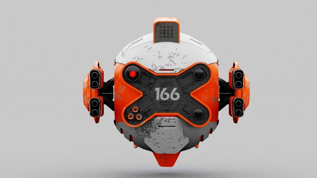 Combat Drone XM09 Rigged 3D model_26