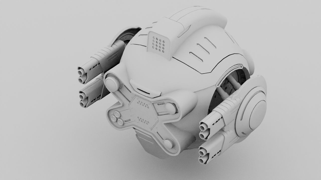 Combat Drone XM09 Rigged 3D model_35