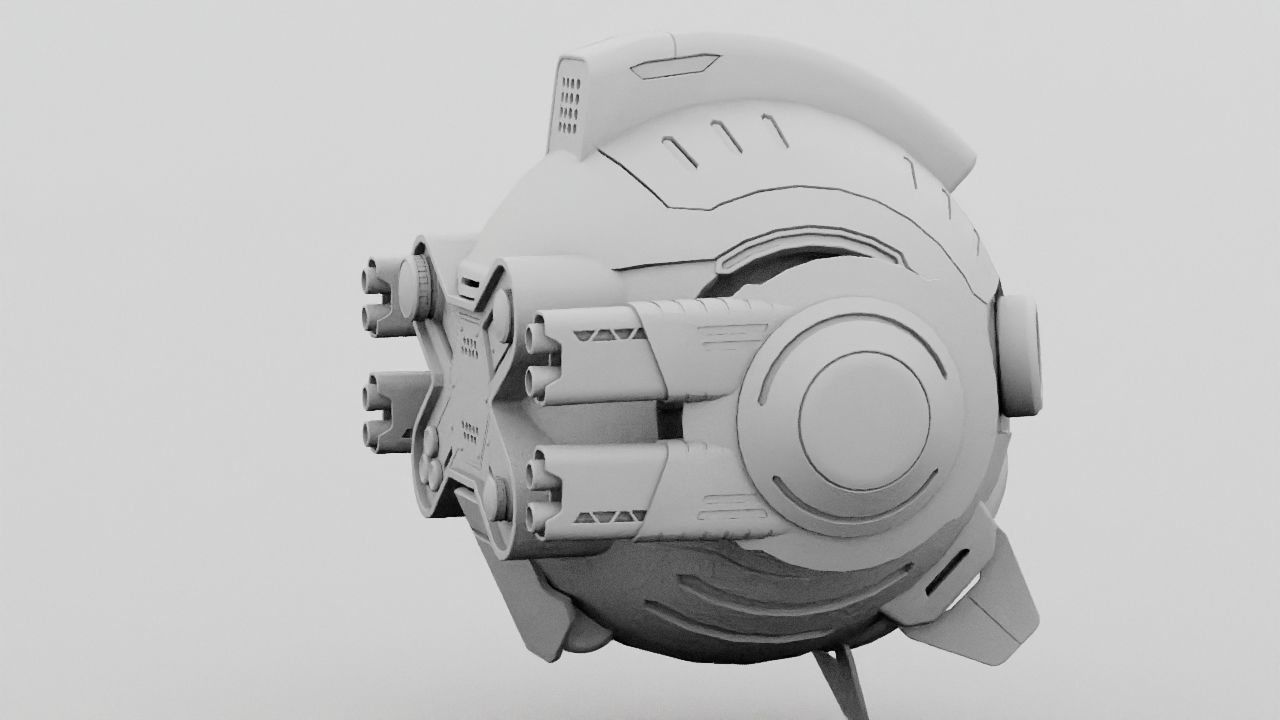 Combat Drone XM09 Rigged 3D model_29