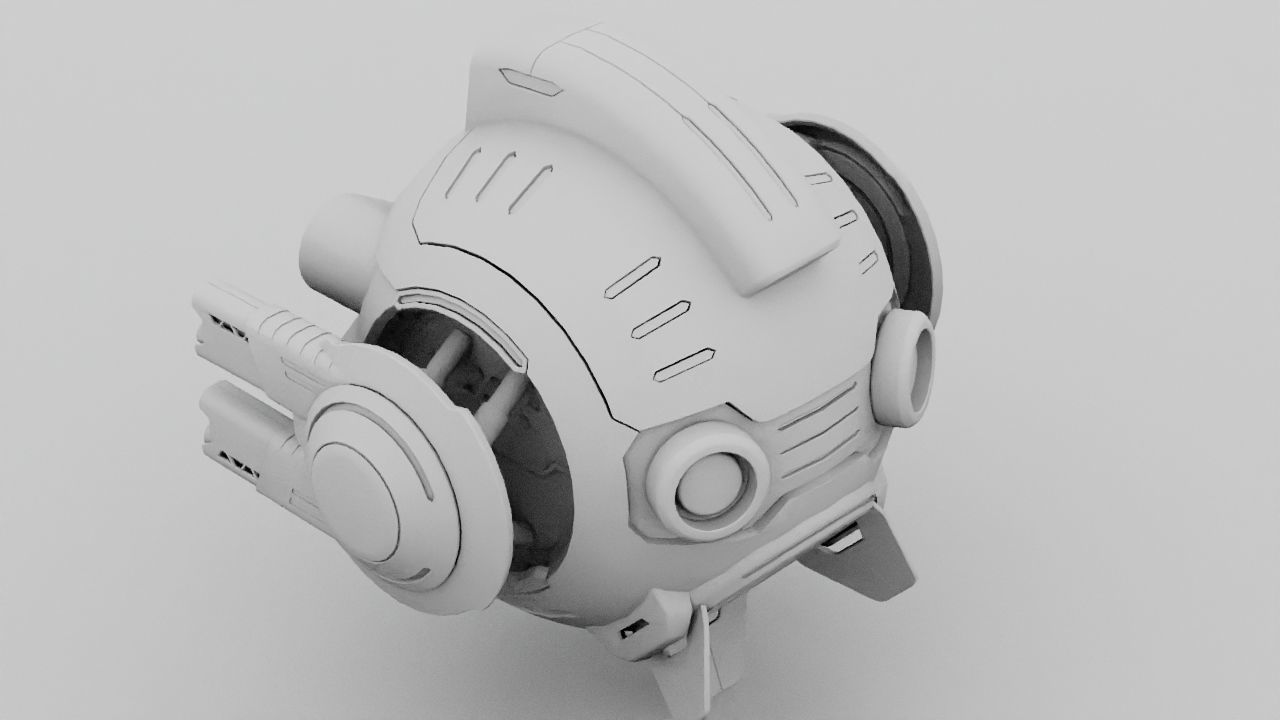 Combat Drone XM09 Rigged 3D model_36