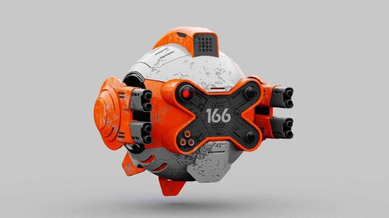 Combat Drone XM09 Rigged 3D model_18