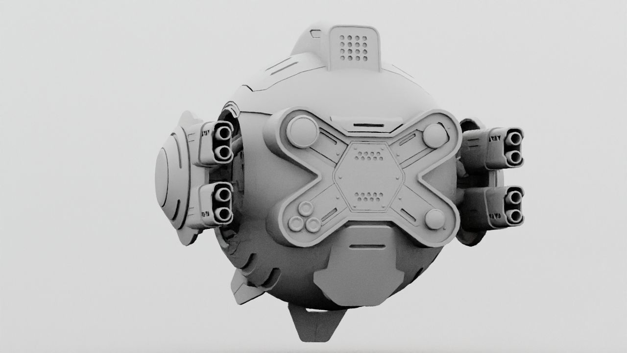 Combat Drone XM09 Rigged 3D model_33