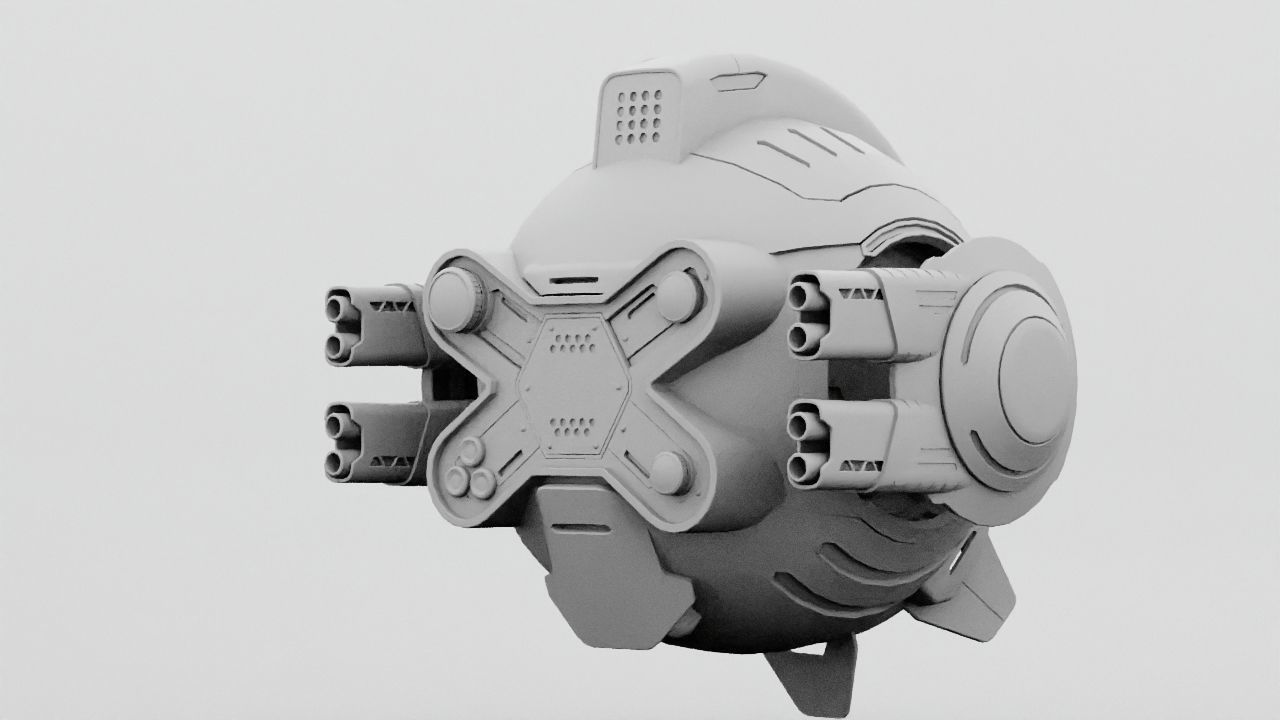 Combat Drone XM09 Rigged 3D model_34
