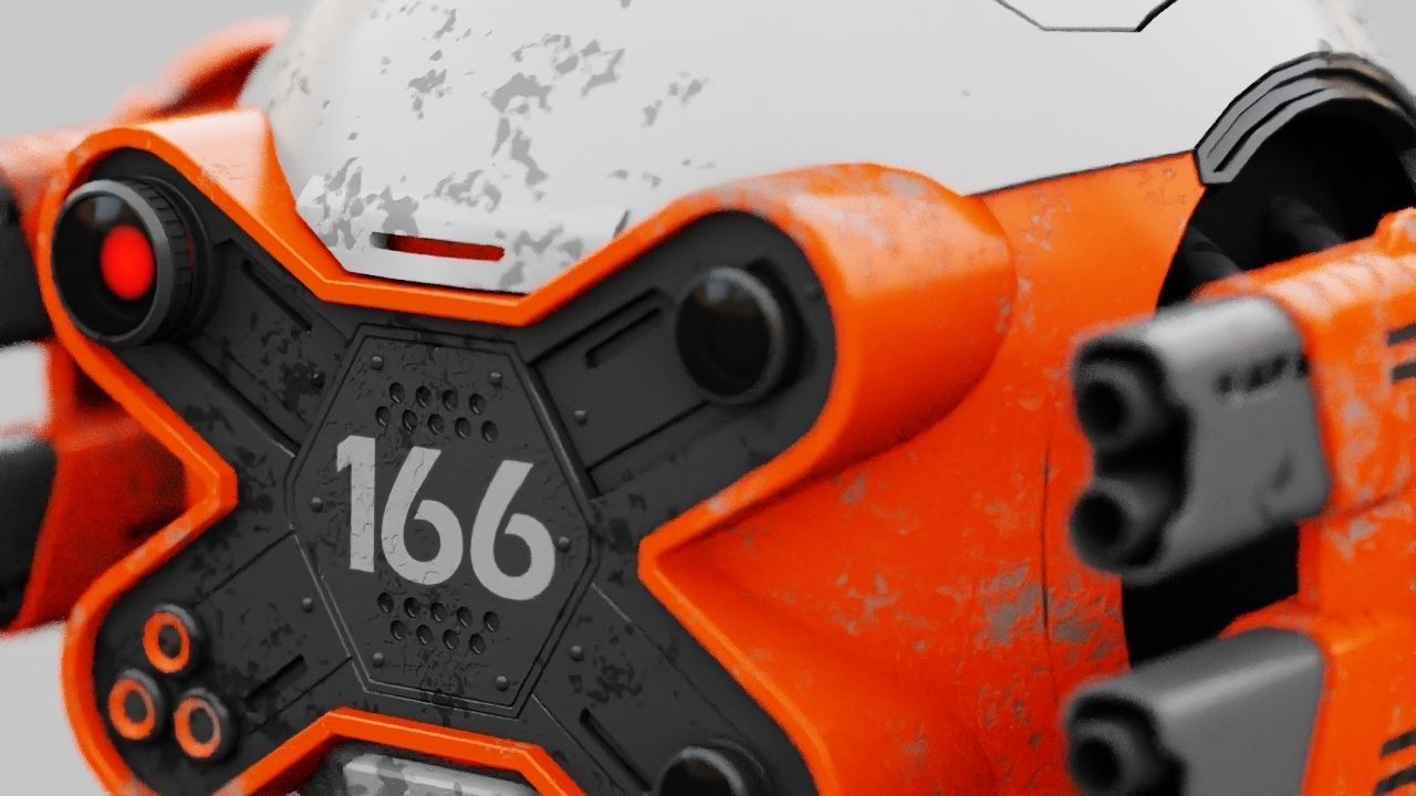 Combat Drone XM09 Rigged 3D model_4