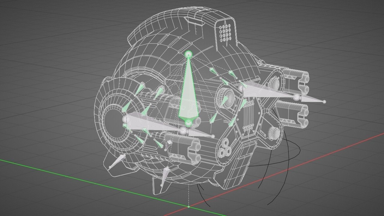 Combat Drone XM09 Rigged 3D model_41