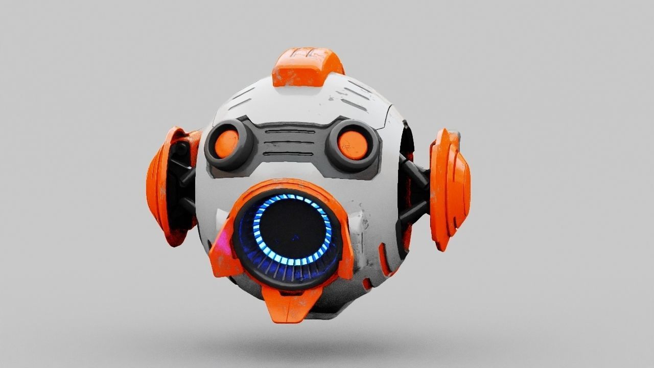 Combat Drone XM09 Rigged 3D model_9