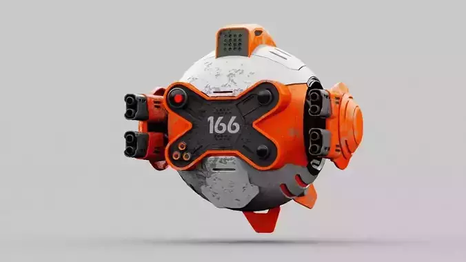 Combat Drone XM09 Rigged 3D model
