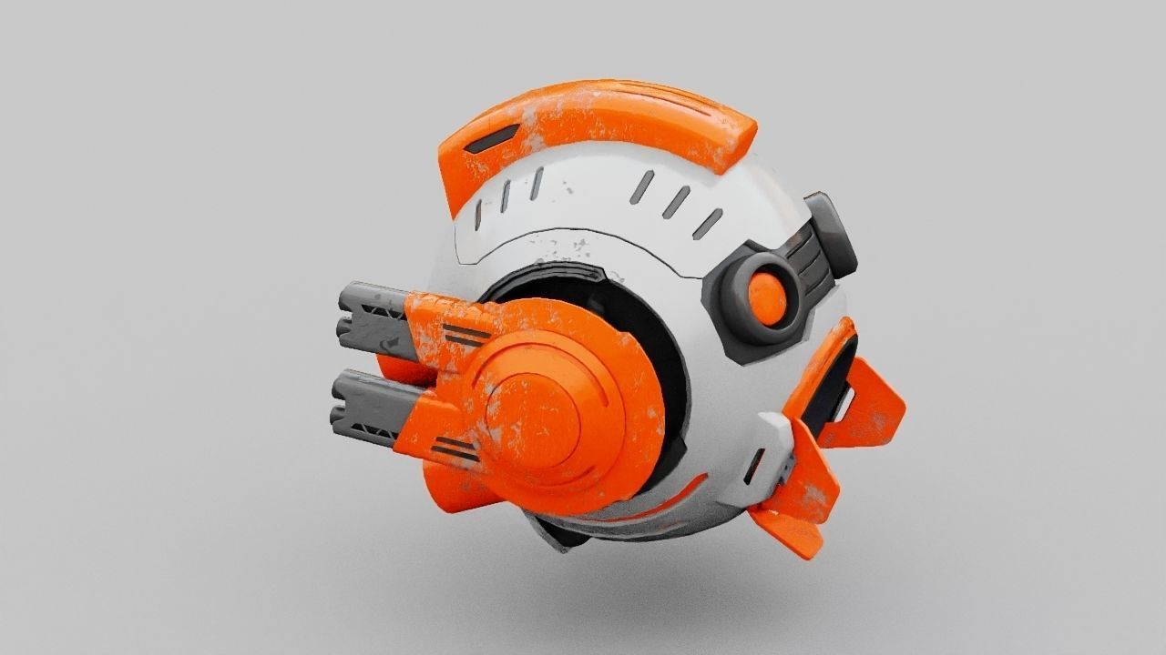 Combat Drone XM09 Rigged 3D model_12