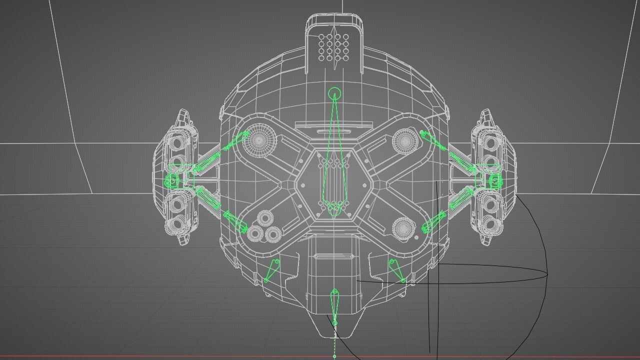Combat Drone XM09 Rigged 3D model_40