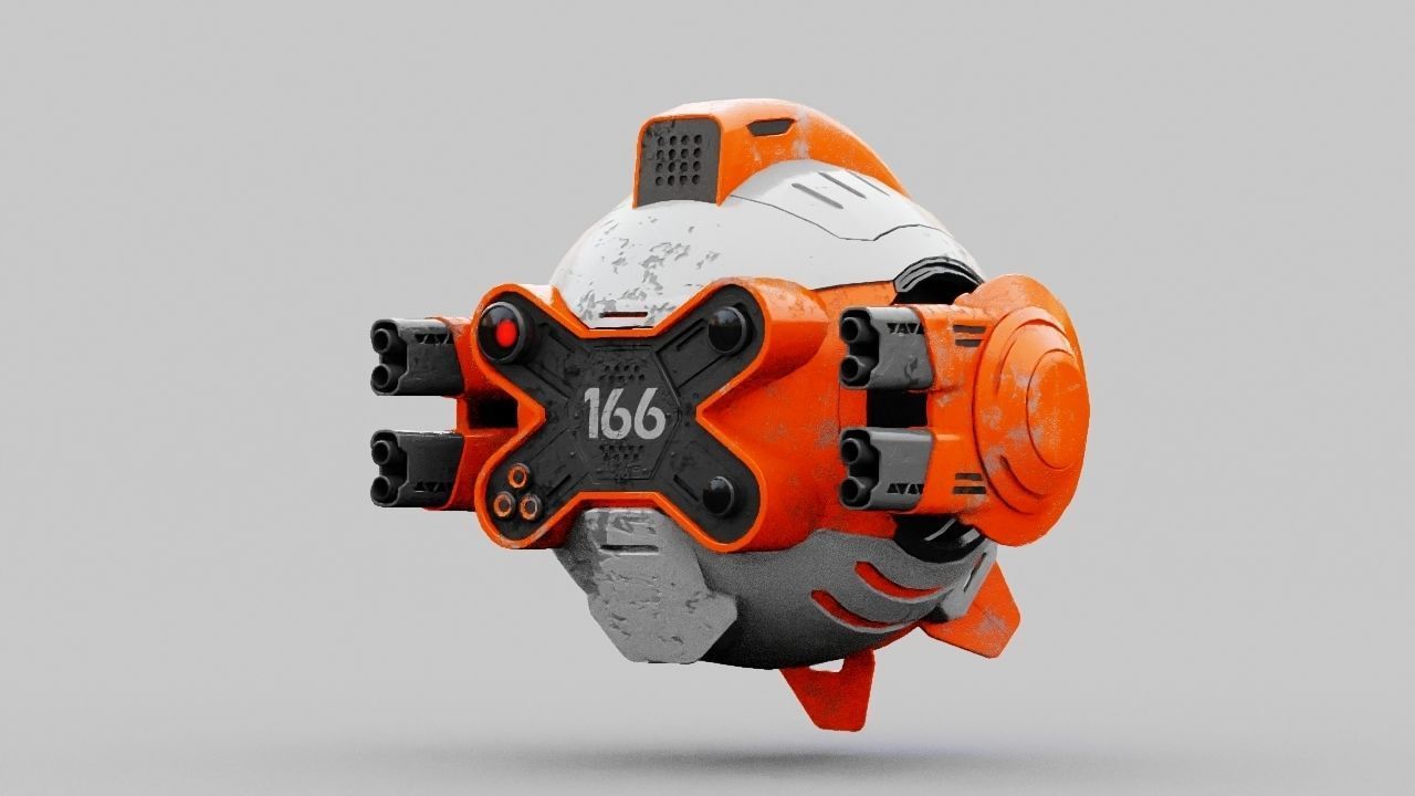 Combat Drone XM09 Rigged 3D model_15