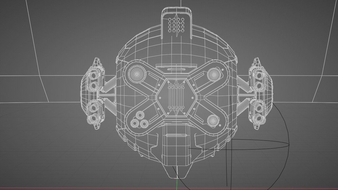 Combat Drone XM09 Rigged 3D model_39