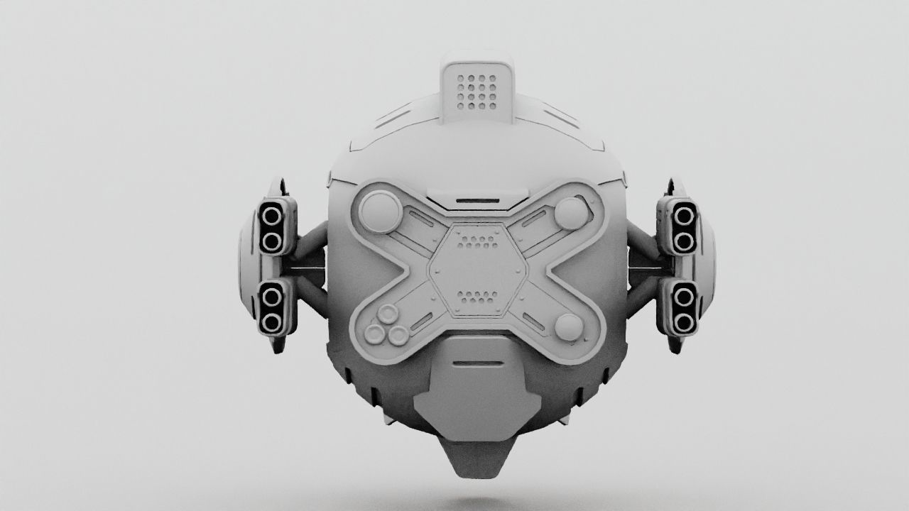 Combat Drone XM09 Rigged 3D model_27
