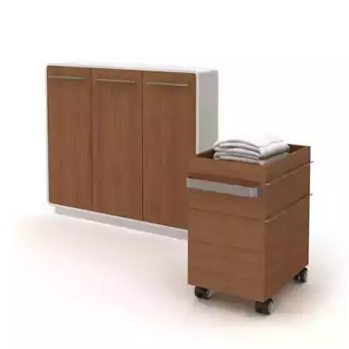 White Wooden Metal Bathroom Storage