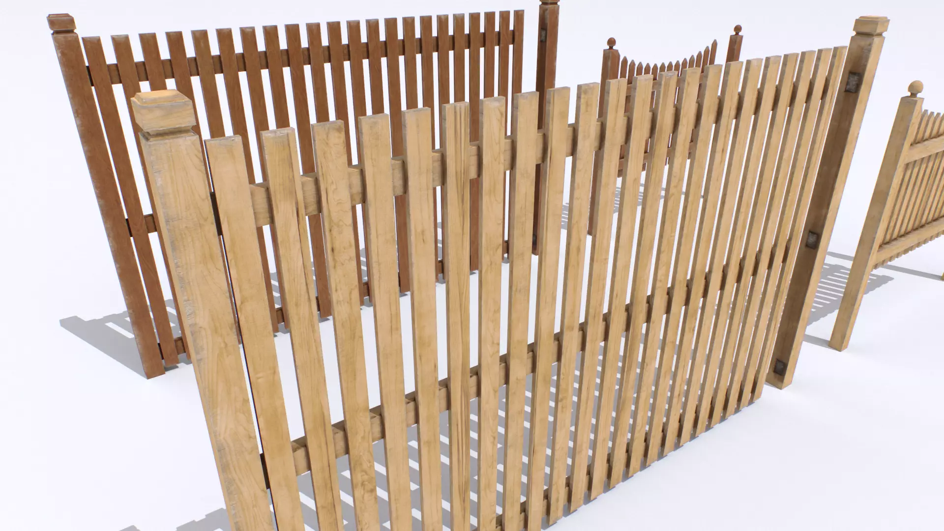 Wooden Fences Pack 2 Low-poly 3D model