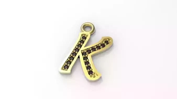 K Letter Alphabet Pendant