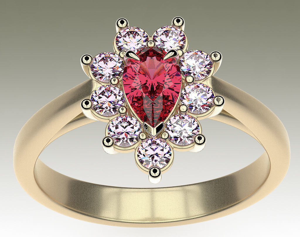 Ring Pear Halo 3D print model_2