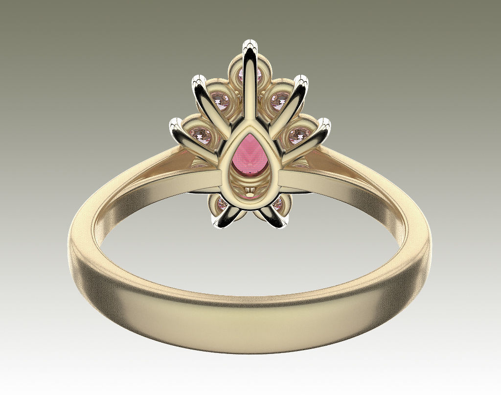 Ring Pear Halo 3D print model_8