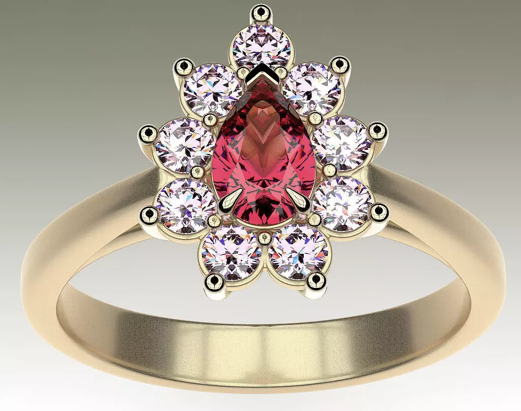 Ring Pear Halo 3D print model_0