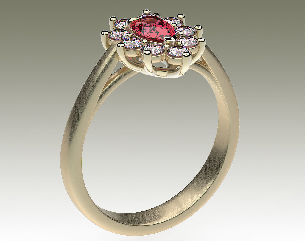 Ring Pear Halo 3D print model_5