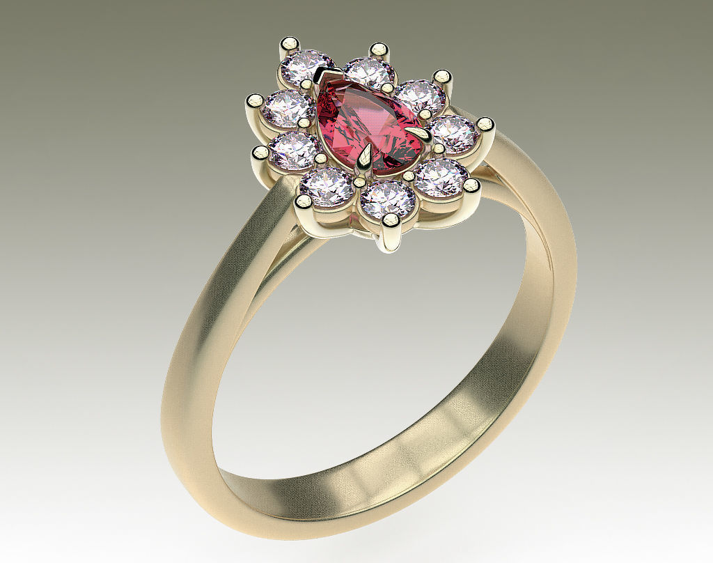 Ring Pear Halo 3D print model_1