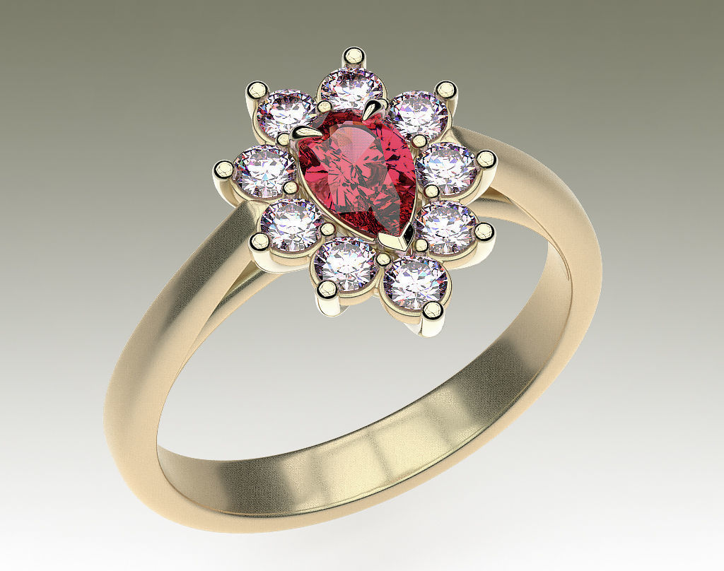 Ring Pear Halo 3D print model_4