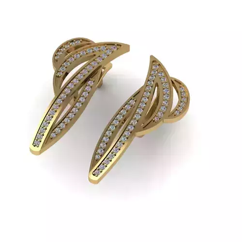 G0050 pair of gold earrings with diamonds