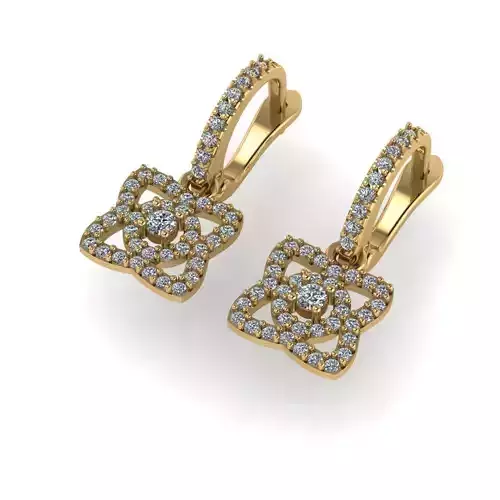G0047 pair of gold earrings with diamonds