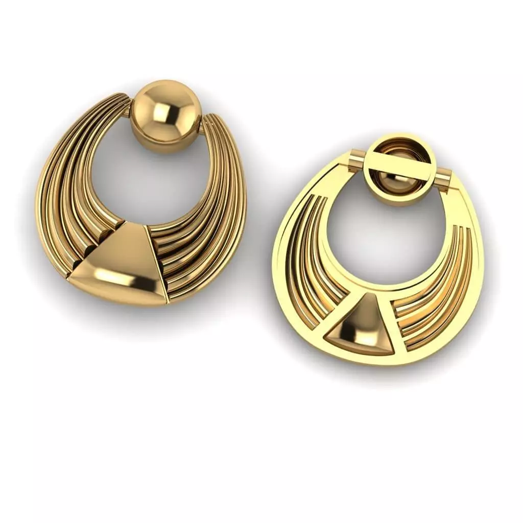 G0037 egyptian earrings gold 3D print model_0