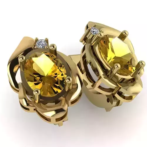G0034 pair of topaz and diamond earrings