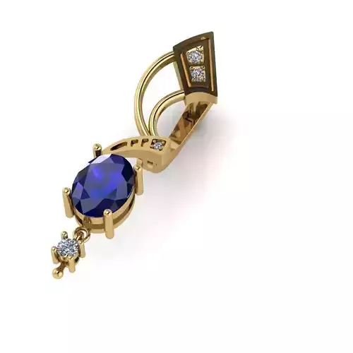 G0033 sapphire and diamond pendant gold