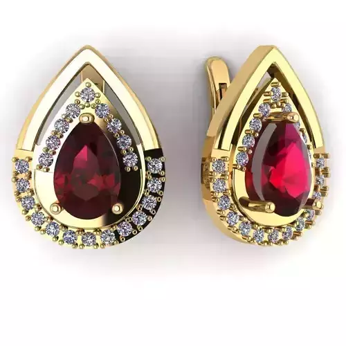 G0030 ruby and diamond earrings gold