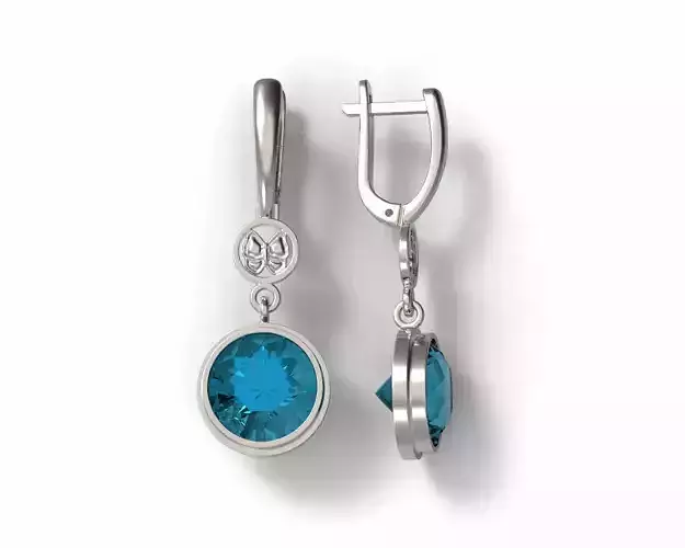 G0017 topaz dangle earrings in sterling silver