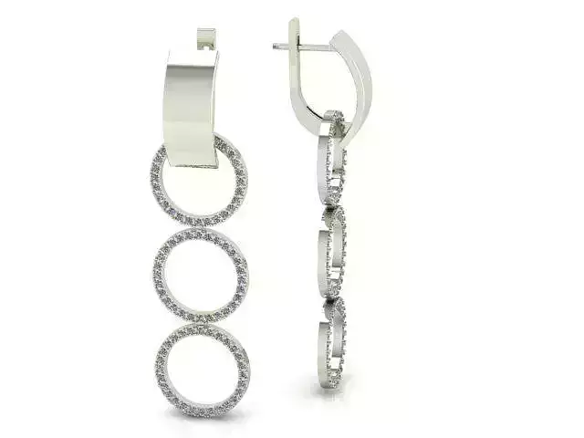 G0016 gold diamond hoop earrings