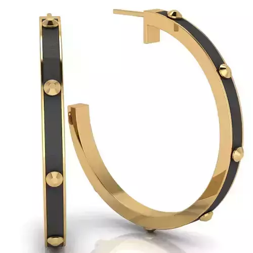 G0015 gold studded hoop earrings
