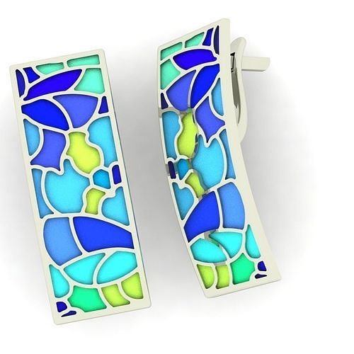 G0014 stained glass earrings 3D print model