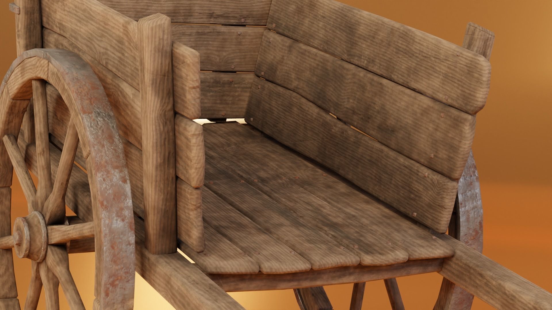 Low Poly Medieval Carts Low-poly 3D model_9