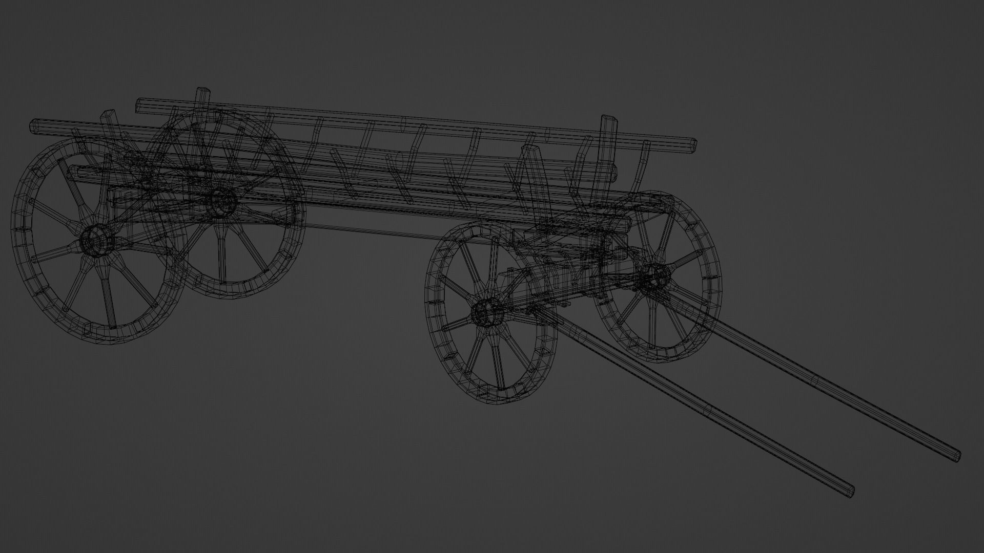 Low Poly Medieval Carts Low-poly 3D model_6