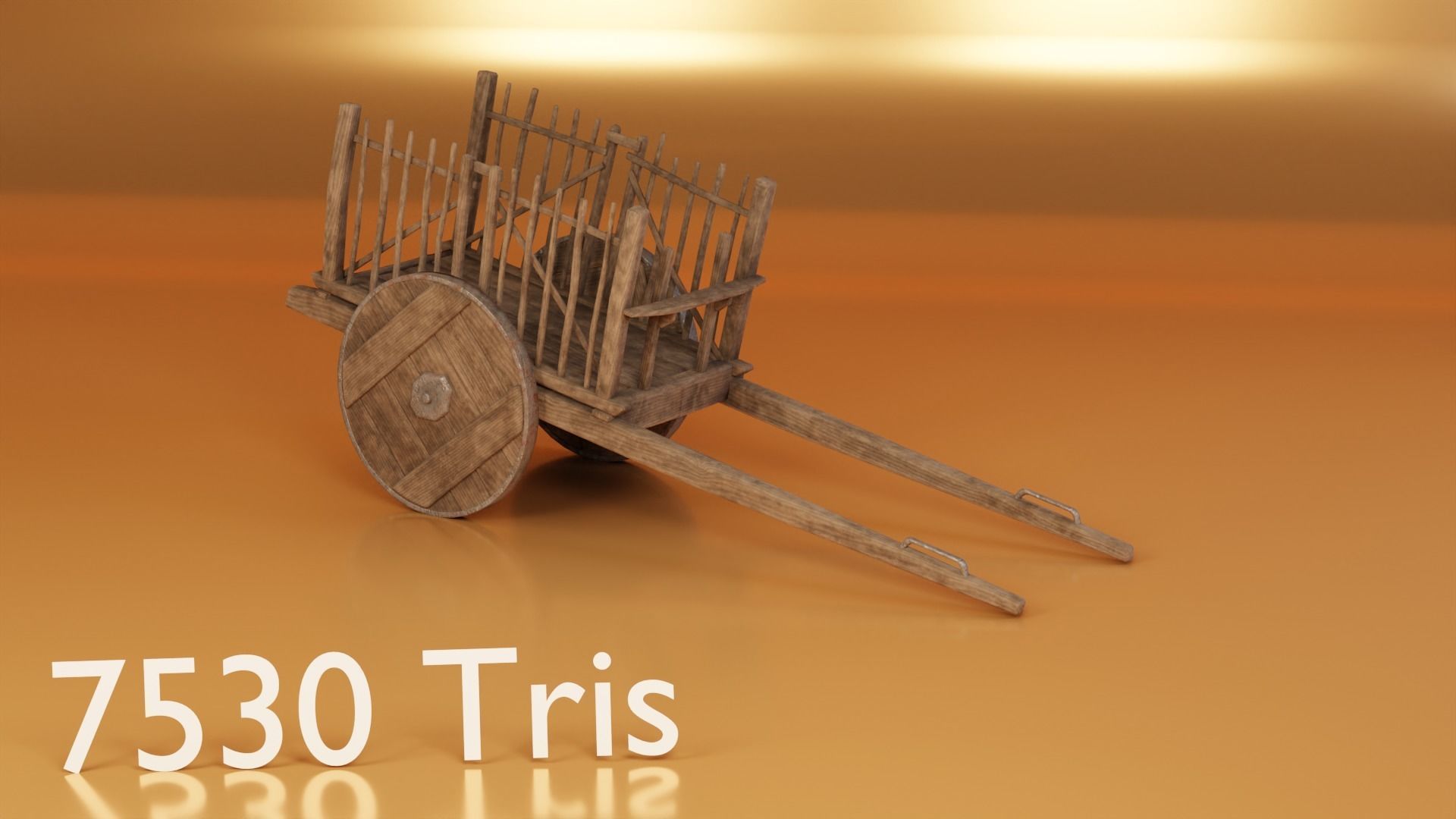 Low Poly Medieval Carts Low-poly 3D model_3
