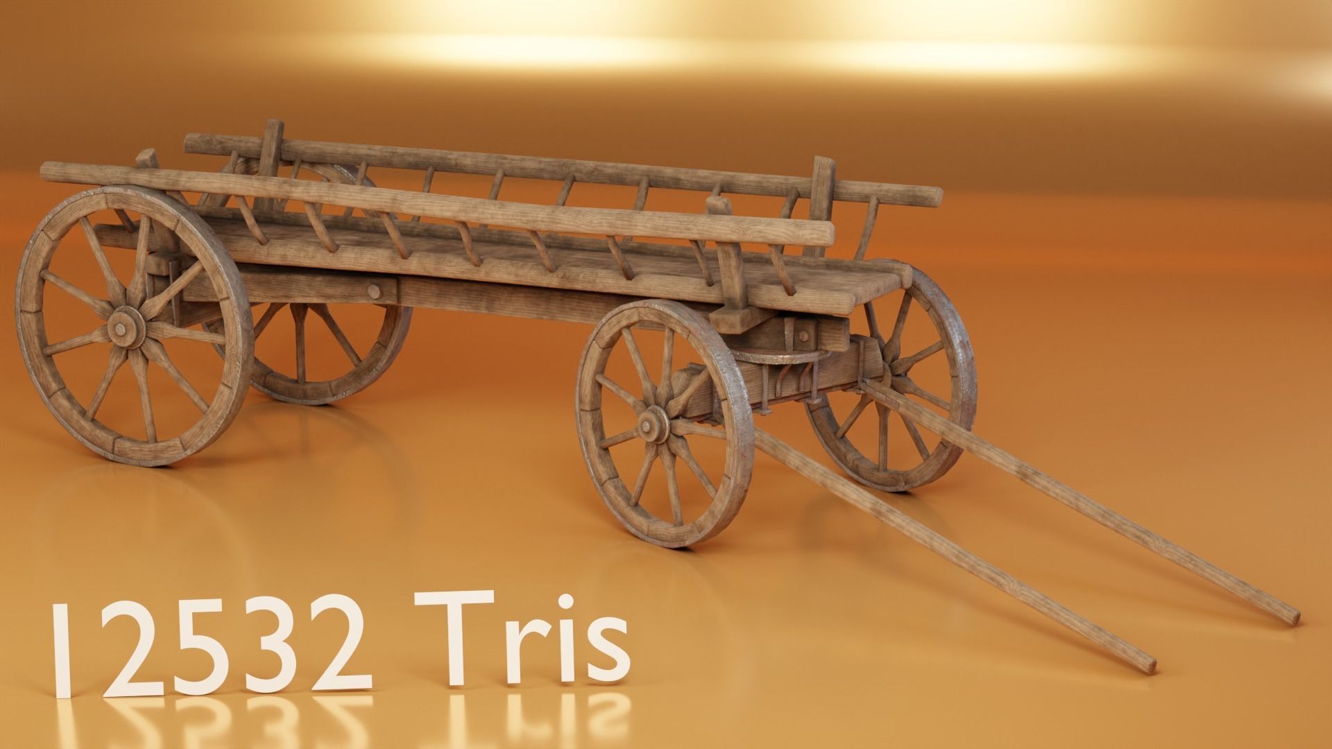 Low Poly Medieval Carts Low-poly 3D model_5