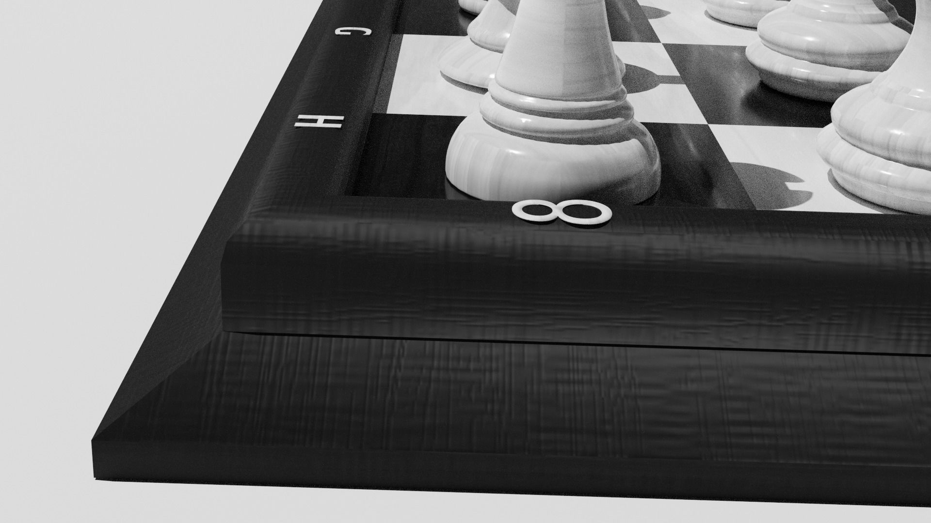 Chess Set board with pieces 3D model_33