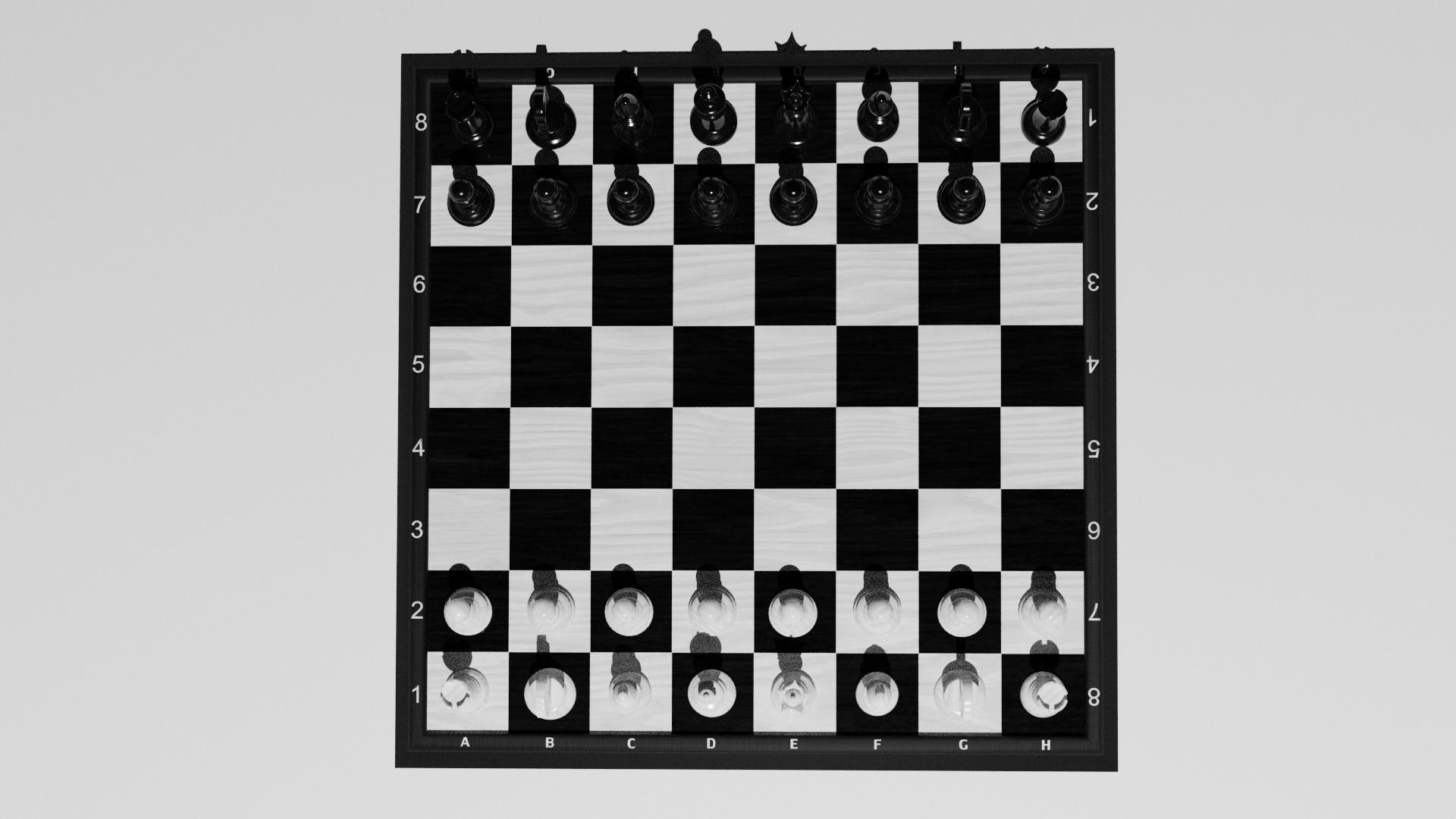 Chess Set board with pieces 3D model_8