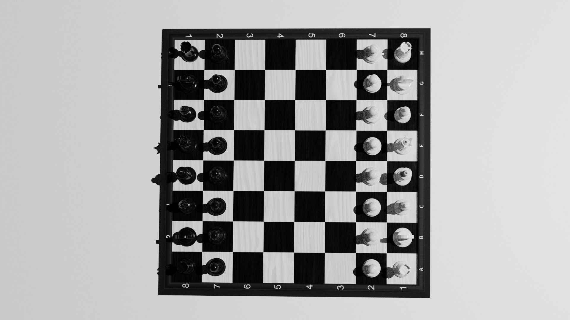 Chess Set board with pieces 3D model_15