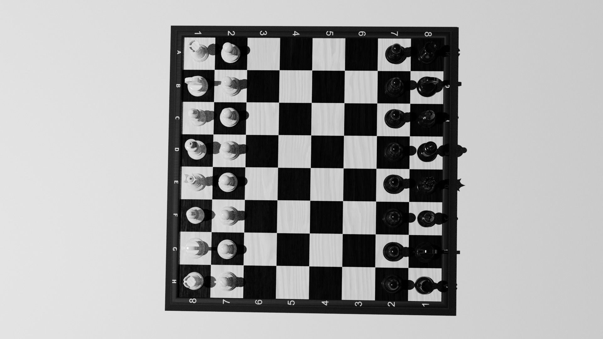 Chess Set board with pieces 3D model_11