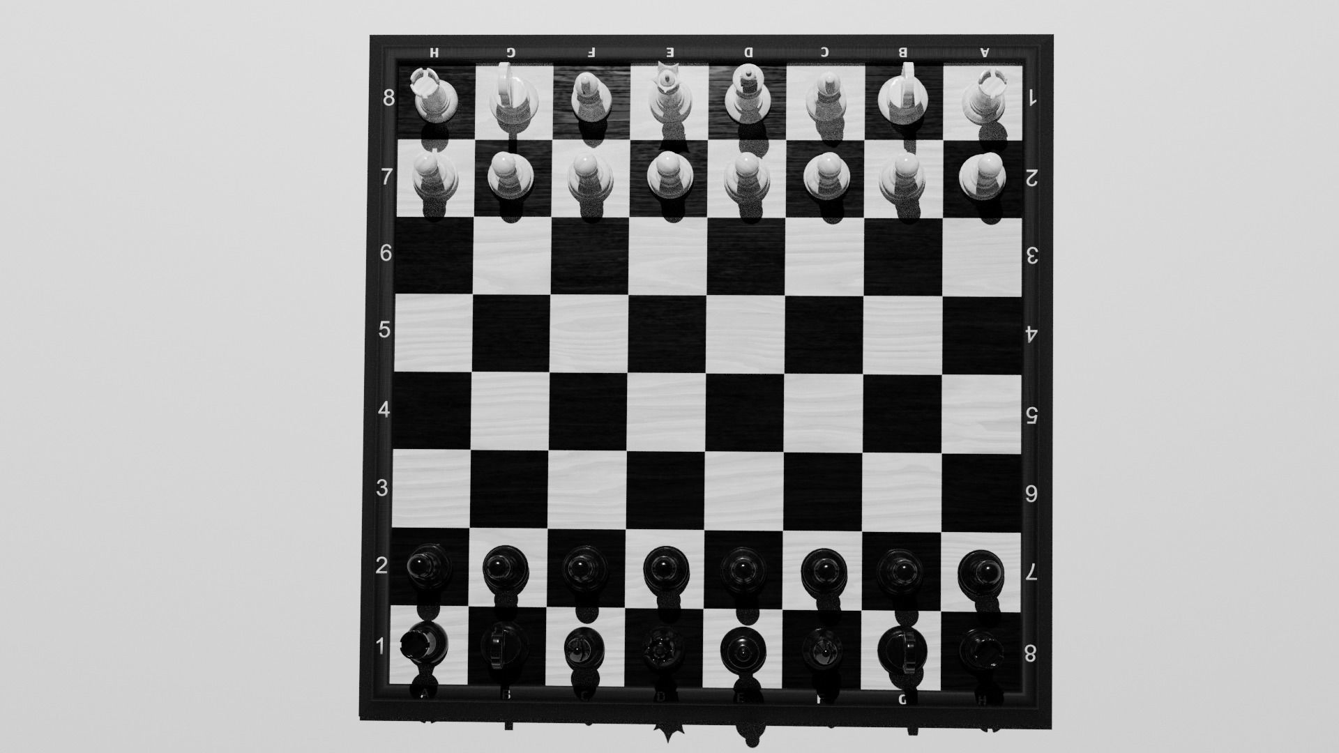 Chess Set board with pieces 3D model_13