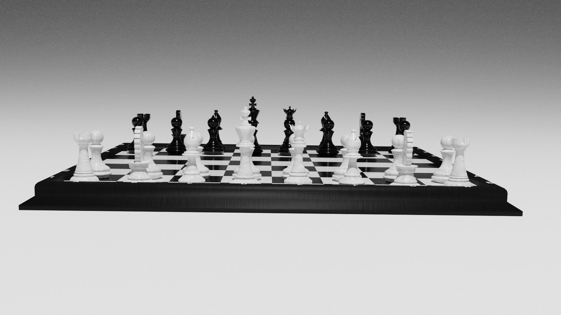 Chess Set board with pieces 3D model_18