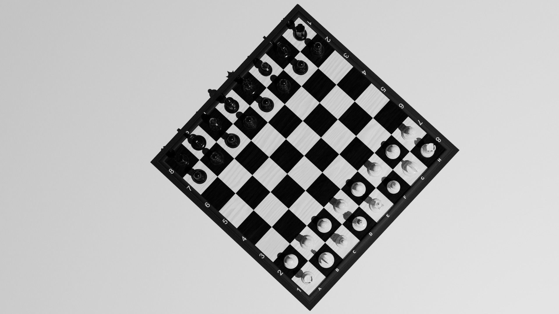 Chess Set board with pieces 3D model_16