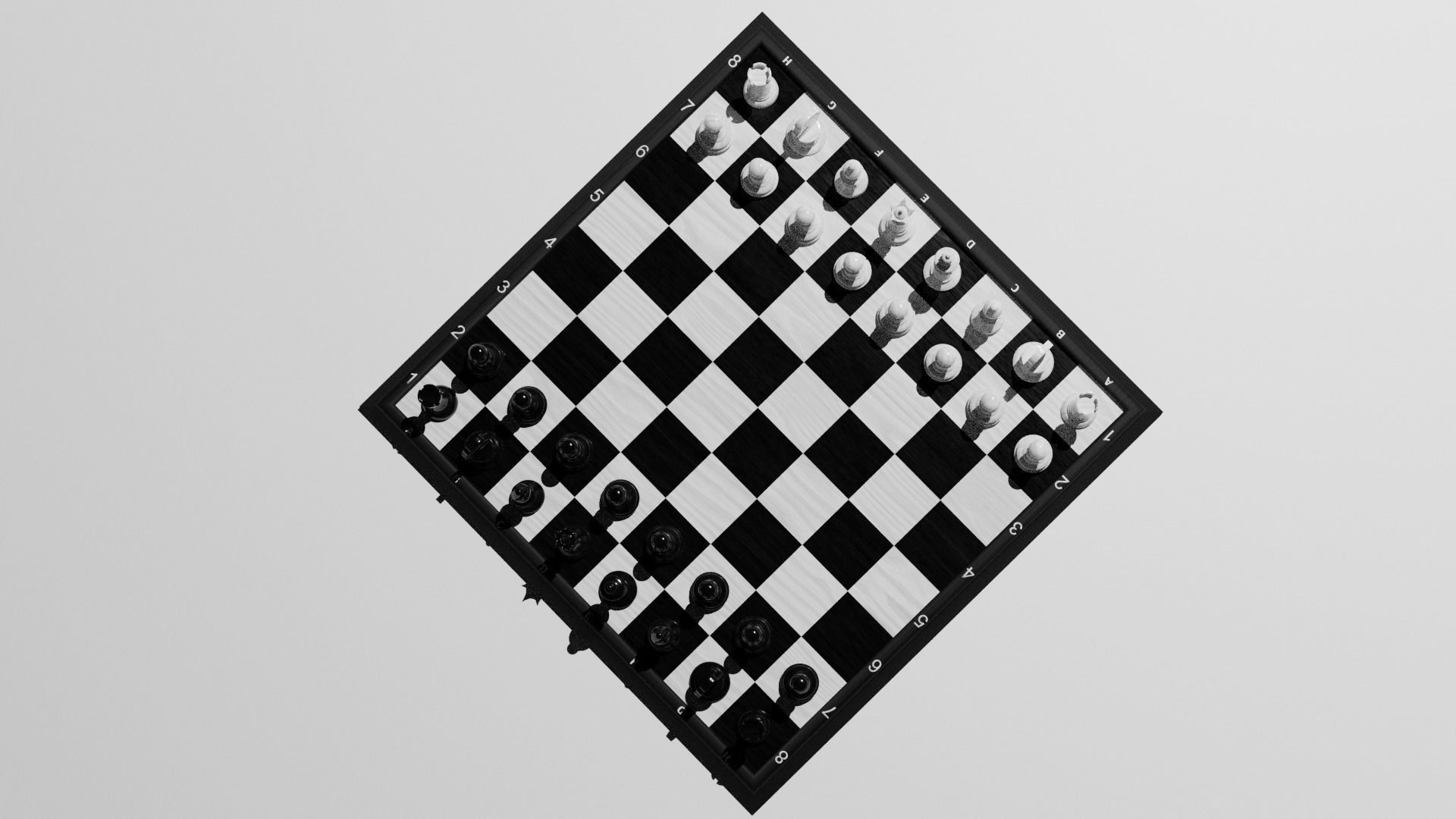 Chess Set board with pieces 3D model_14